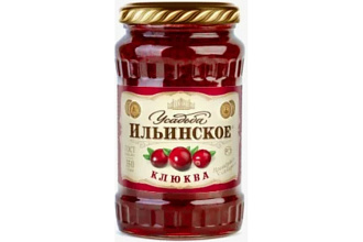 Клюква протертая с сахаром ст/б 350г Усадьба Ильинское  