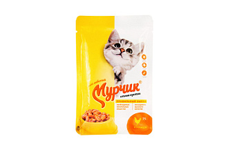 Корм влажный для кошек Курица в соусе 75гр. Мурчик