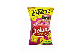 Снеки кукурузные Deluna Цветочки со вкусом Банана 85г