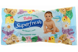 Влажные салфетки 15шт Superfresh Baby